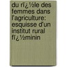 Du Rï¿½Le Des Femmes Dans L'Agriculture: Esquisse D'Un Institut Rural Fï¿½Minin door Pierre Euryale Cazeaux