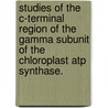 Studies Of The C-Terminal Region Of The Gamma Subunit Of The Chloroplast Atp Synthase. door Feng He