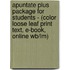 Apuntate Plus Package For Students - (color Loose Leaf Print Text, E-book, Online Wb/lm)