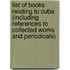 List of Books Relating to Cuba (Including References to Collected Works and Periodicals)