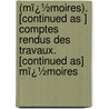 (Mï¿½Moires). [Continued As ] Comptes Rendus Des Travaux. [Continued As] Mï¿½Moires door Arts Et Belles Acad mie Des Sc