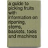 A Guide To Picking Fruits With Information On Ripening, Stems, Baskets, Tools And Machines