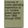 A Survey of Crane Operating Experience at U.S. Nuclear Power Plants from 1968 Through 2002 door  R.