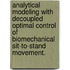 Analytical Modeling With Decoupled Optimal Control Of Biomechanical Sit-To-Stand Movement.