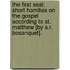 The First Seal; Short Homilies On The Gospel According To St. Matthew [By S.R. Bosanquet].