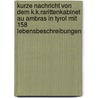 Kurze Nachricht Von Dem K.K.Rarittenkabinet Au Ambras In Tyrol Mit 158 Lebensbeschreibungen door Onbekend