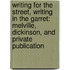 Writing for the Street, Writing in the Garret: Melville, Dickinson, and Private Publication