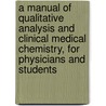 A Manual of Qualitative Analysis and Clinical Medical Chemistry, for Physicians and Students by Charles Platt