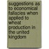Suggestions as to Economical Fallacies When Applied to Wheat Production in the United Kingdom