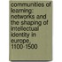 Communities Of Learning: Networks And The Shaping Of Intellectual Identity In Europe, 1100-1500