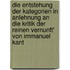 Die Entstehung Der Kategorien In Anlehnung An Die Kritik Der Reinen Vernunft' Von Immanuel Kant