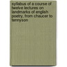 Syllabus of a Course of Twelve Lectures on Landmarks of English Poetry, from Chaucer to Tennyson door J. Wight 1866-1944 Duff