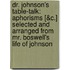 Dr. Johnson's Table-Talk: Aphorisms [&C.] Selected and Arranged from Mr. Boswell's Life of Johnson