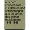 Aus Dem Concert-Saal (1); Kritiken Und Schilderungen Aus 20 Jahren Des Wiener Musiklebens 1848-1868 door Eduard Hanslick