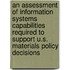 An Assessment of Information Systems Capabilities Required to Support U.S. Materials Policy Decisions