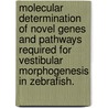 Molecular Determination Of Novel Genes And Pathways Required For Vestibular Morphogenesis In Zebrafish. by Jessica Ann Petko