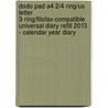 Dodo Pad A4 2/4 Ring/us Letter 3-ring/filofax-compatible Universal Diary Refill 2013 - Calendar Year Diary door Naomi McBride