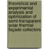 Theoretical and experimental analysis and optimization of semi-transparent solar thermal façade collectors