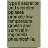 Type Ii Secretion And Secreted Ppiases Promote Low Temperature Growth And Survival In Legionella Pneumophila. door Anna Maria Soderberg