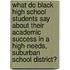 What Do Black High School Students Say About Their Academic Success In A High-Needs, Suburban School District?