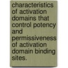 Characteristics Of Activation Domains That Control Potency And Permissiveness Of Activation Domain Binding Sites. by Steven P. Rowe