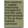 Best Practices in Supplier Relationship Management and Their Early Implementation in the Air Force Material Command door Nancy Y. Moore