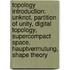 Topology Introduction: Unknot, Partition Of Unity, Digital Topology, Supercompact Space, Hauptvermutung, Shape Theory