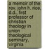 A Memoir Of The Rev. John H. Rice, D.d., First Professor Of Christian Theology In Union Theological Seminary, Virginia