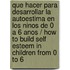 Que hacer para desarrollar la autoestima en los ninos de 0 a 6 anos / How to build Self Esteem in Children from 0 to 6