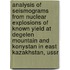 Analysis Of Seismograms From Nuclear Explosions Of Known Yield At Degelen Mountain And Konystan In East Kazakhstan, Ussr
