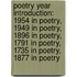 Poetry Year Introduction: 1954 In Poetry, 1949 In Poetry, 1896 In Poetry, 1791 In Poetry, 1735 In Poetry, 1877 In Poetry