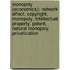 Monopoly (Economics): Network Effect, Copyright, Monopoly, Intellectual Property, Patent, Natural Monopoly, Privatization