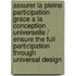 Assurer La Pleine Participation Grace A La Conception Universelle / Ensure The Full Participation Through Universal Design