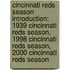 Cincinnati Reds Season Introduction: 1939 Cincinnati Reds Season, 1998 Cincinnati Reds Season, 2000 Cincinnati Reds Season