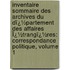 Inventaire Sommaire Des Archives Du Dï¿½Partement Des Affaires Ï¿½Trangï¿½Res: Correspondance Politique, Volume 1