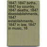 1847: 1847 Births, 1847 By Country, 1847 Deaths, 1847 Disestablishments, 1847 Establishments, 1847 In Law, 1847 In Music, 18 door Books Llc