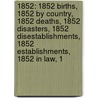 1852: 1852 Births, 1852 By Country, 1852 Deaths, 1852 Disasters, 1852 Disestablishments, 1852 Establishments, 1852 In Law, 1 door Books Llc