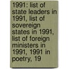 1991: List Of State Leaders In 1991, List Of Sovereign States In 1991, List Of Foreign Ministers In 1991, 1991 In Poetry, 19 door Books Llc