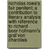 Nicholas Rowe's Fair Penitent; A Contribution To Literary Analysis With Reference To Richard Beer-Hofmann's Graf Von Charolais