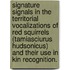 Signature Signals In The Territorial Vocalizations Of Red Squirrels (Tamiasciurus Hudsonicus) And Their Use In Kin Recognition.