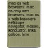 Mac Os Web Browsers: Mac Os-Only Web Browsers, Mac Os X Web Browsers, Netscape Navigator, Mosaic, Konqueror, Links, Galeon, Lynx