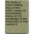 The Works of Henry Fielding, Esq; Amelia (Cont.) Essay on Conversation. Essay on the Knowledge of the Characters of Men Volume 9