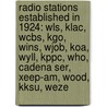 Radio Stations Established In 1924: Wls, Klac, Wcbs, Kgo, Wins, Wjob, Koa, Wyll, Kppc, Who, Cadena Ser, Xeep-Am, Wood, Kksu, Weze by Books Llc