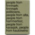 People From Finnmark: Finnmark Politicians, People From Alta, People From Hammerfest, People From Karasjok, People From Kautokeino
