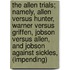 The Allen Trials; Namely, Allen Versus Hunter, Warner Versus Griffen, Jobson Versus Allen, and Jobson Against Sickles, (Impending)