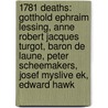 1781 Deaths: Gotthold Ephraim Lessing, Anne Robert Jacques Turgot, Baron De Laune, Peter Scheemakers, Josef Myslive Ek, Edward Hawk door Books Llc