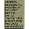 Inhalation Toxicology. Vi., Evaluation Of The Relative Oxicity Of Thermal Decomposition Products From Nine Aircraft Panel Materials door United States Government