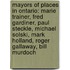Mayors Of Places In Ontario: Marie Trainer, Fred Gardiner, Paul Steckle, Michael Solski, Mark Holland, Roger Gallaway, Bill Murdoch