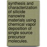 Synthesis And Characterization Of Silicide Nanowire Materials Using Chemical Vapor Deposition Of Single Source Precursor Molecules. by Andrew Lee Schmitt