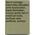 Word Coinage: Internationalization And Localization, Back-Formation, Nonce Word, List Of Medical Roots, Suffixes And Prefixes, Compo
